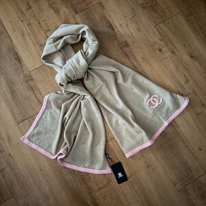 Silk Cashmere Super Soft CC Emblem Monogram Wrap Scarf